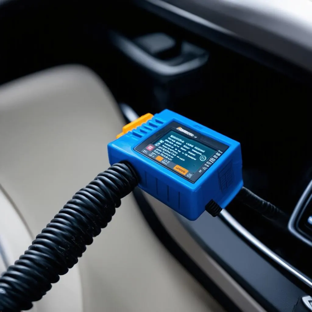 OBD scanner connected to a car