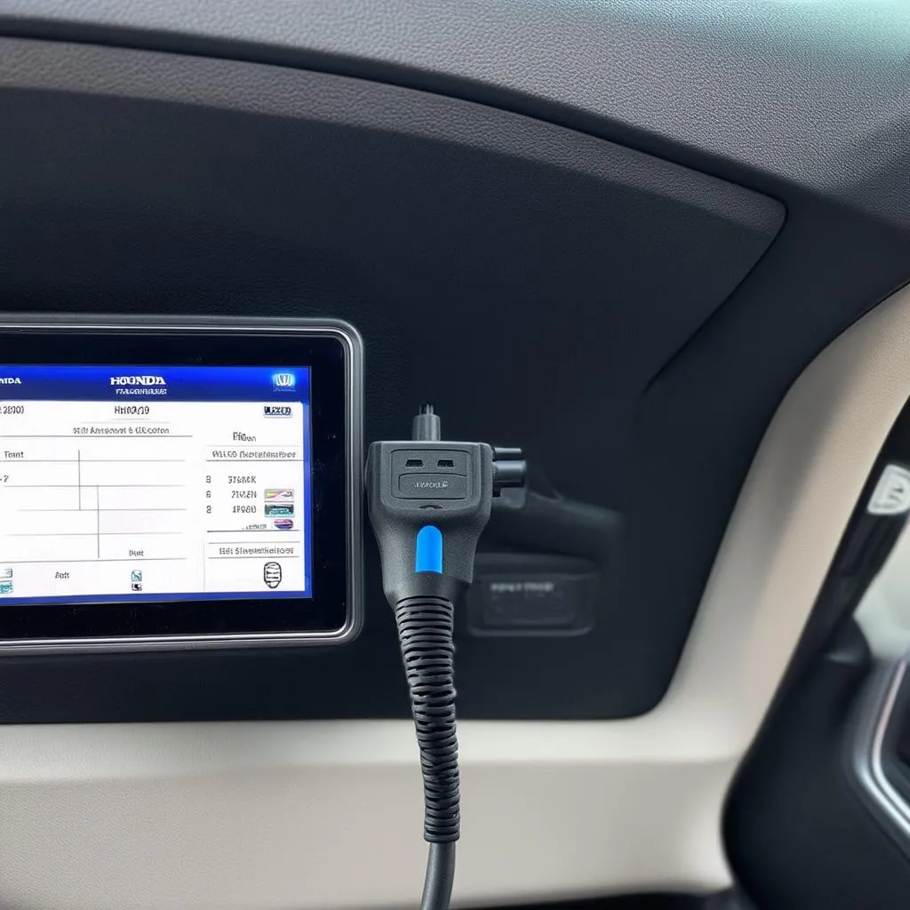 OBD2 scanner connected to a Honda Pilot