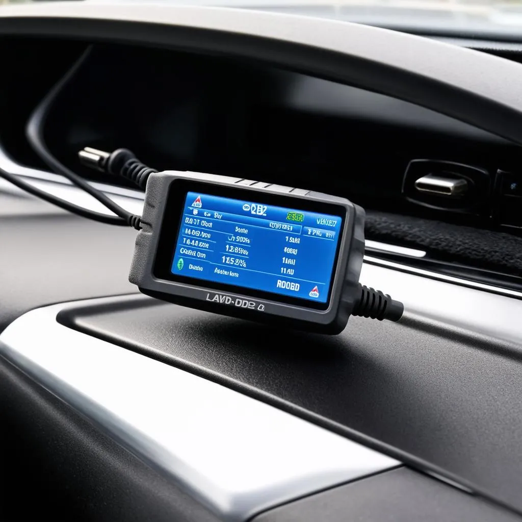 Un scanner OBD2 connecté à une voiture