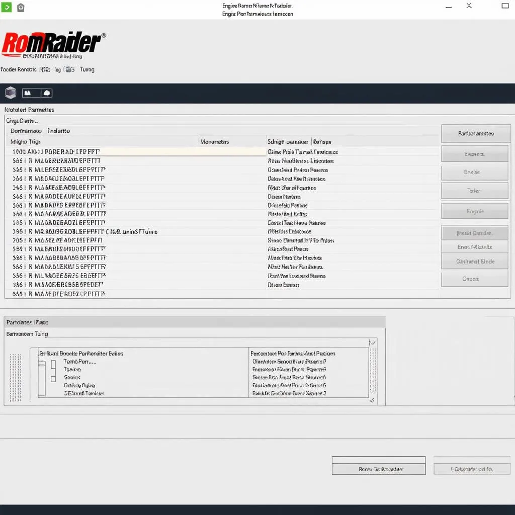 Interface du logiciel RomRaider