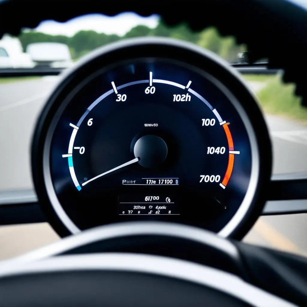 Compteur de vitesse d'une voiture de sport