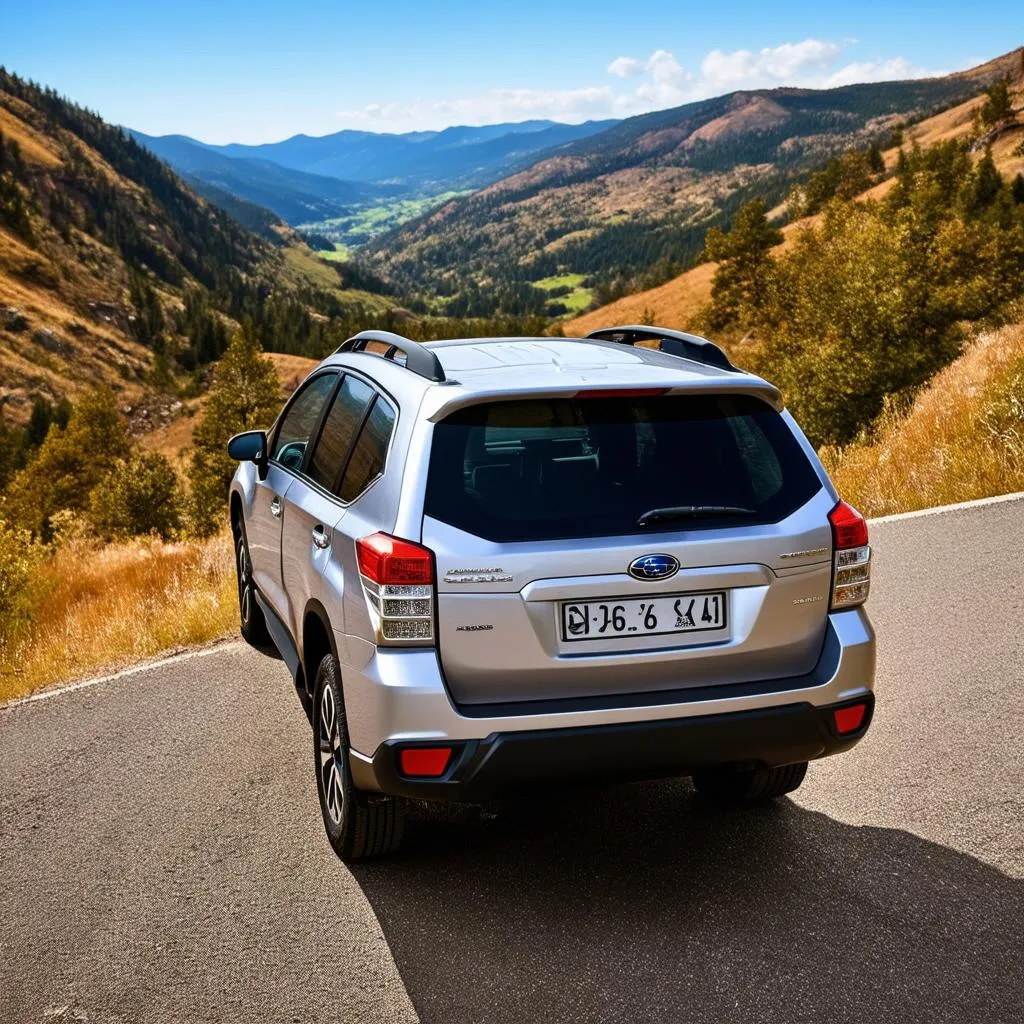 Voiture Subaru dans les montagnes