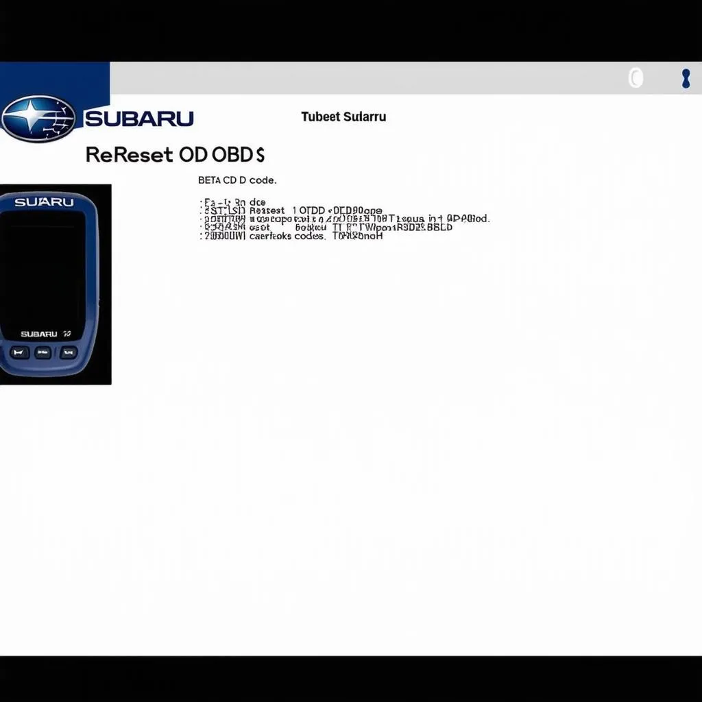 Reset Subaru OBD Codes