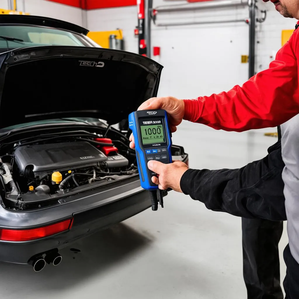 Tech2 Auto being used to diagnose a car