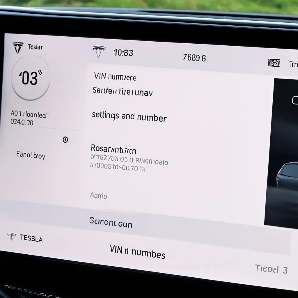 Tesla Model 3 Dashboard VIN