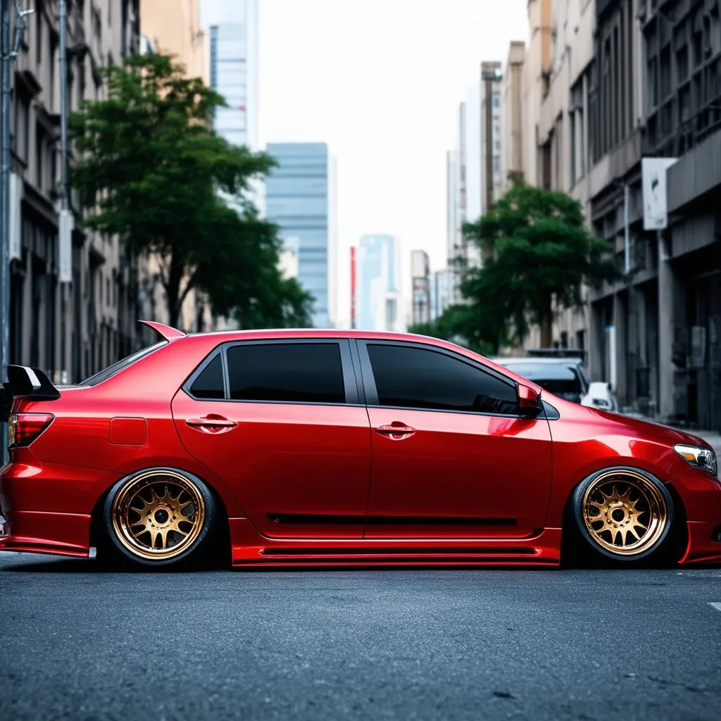 Toyota Corolla 2009 modifiée avec un look sportif