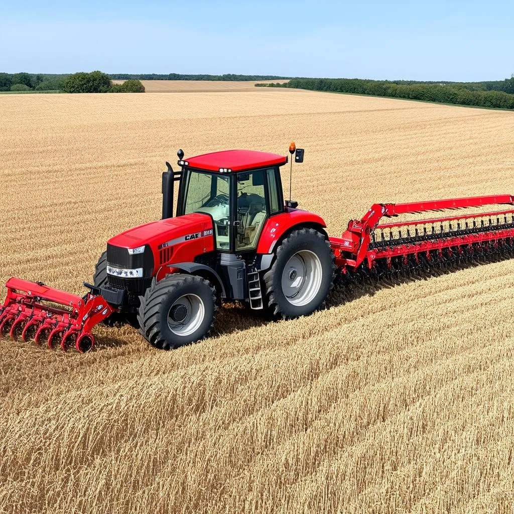 Tractor in field