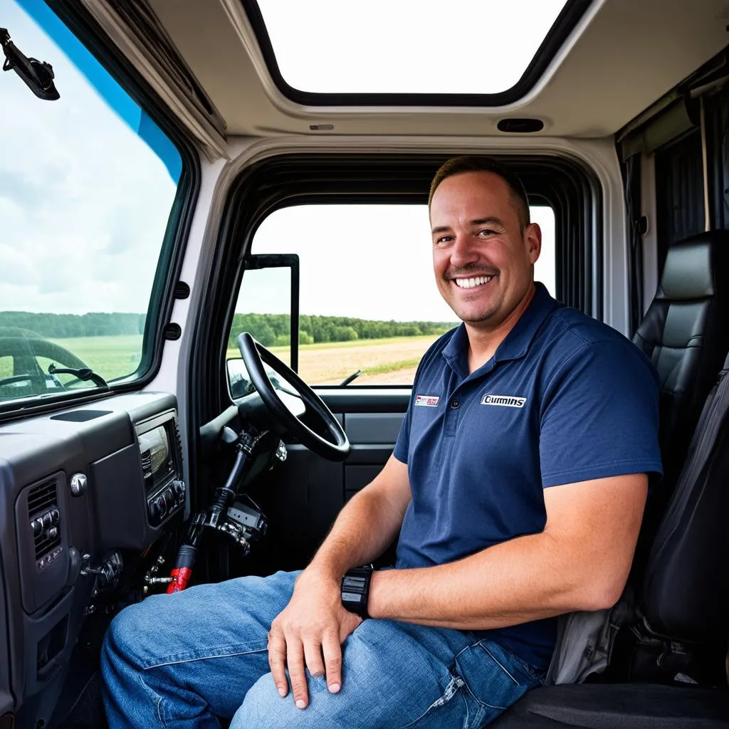 Chauffeur de camion souriant