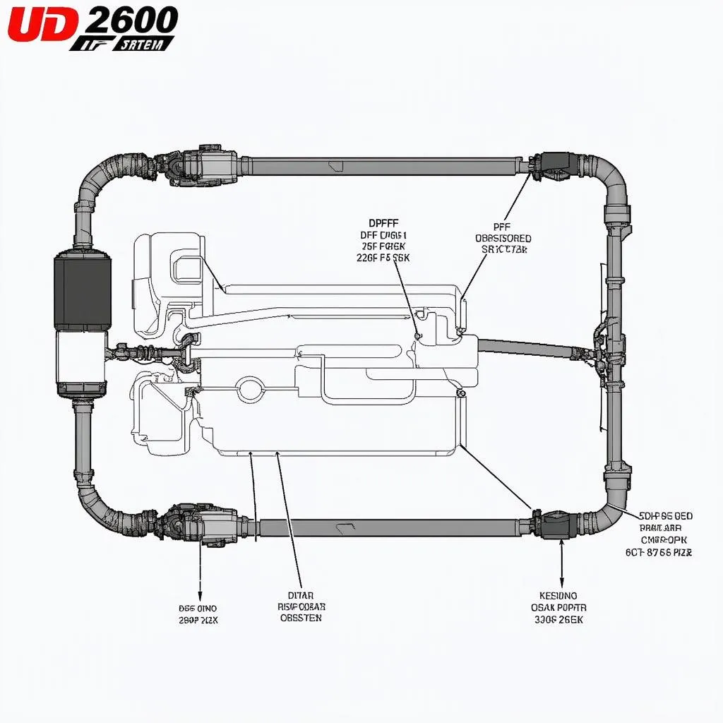 Diagramme des composants DPF d'un camion UD 2600