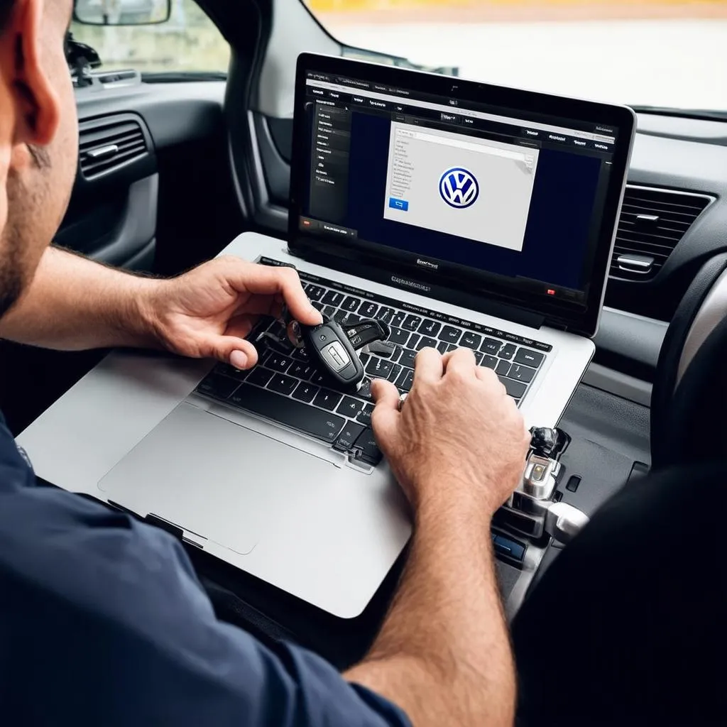 Programmation d'une clé de voiture Volkswagen à l'aide d'un ordinateur portable