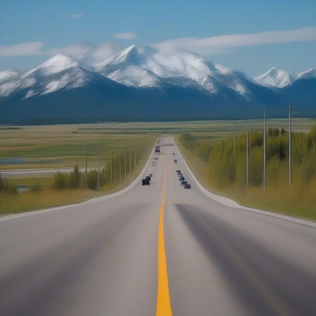 Route panoramique près de Calgary