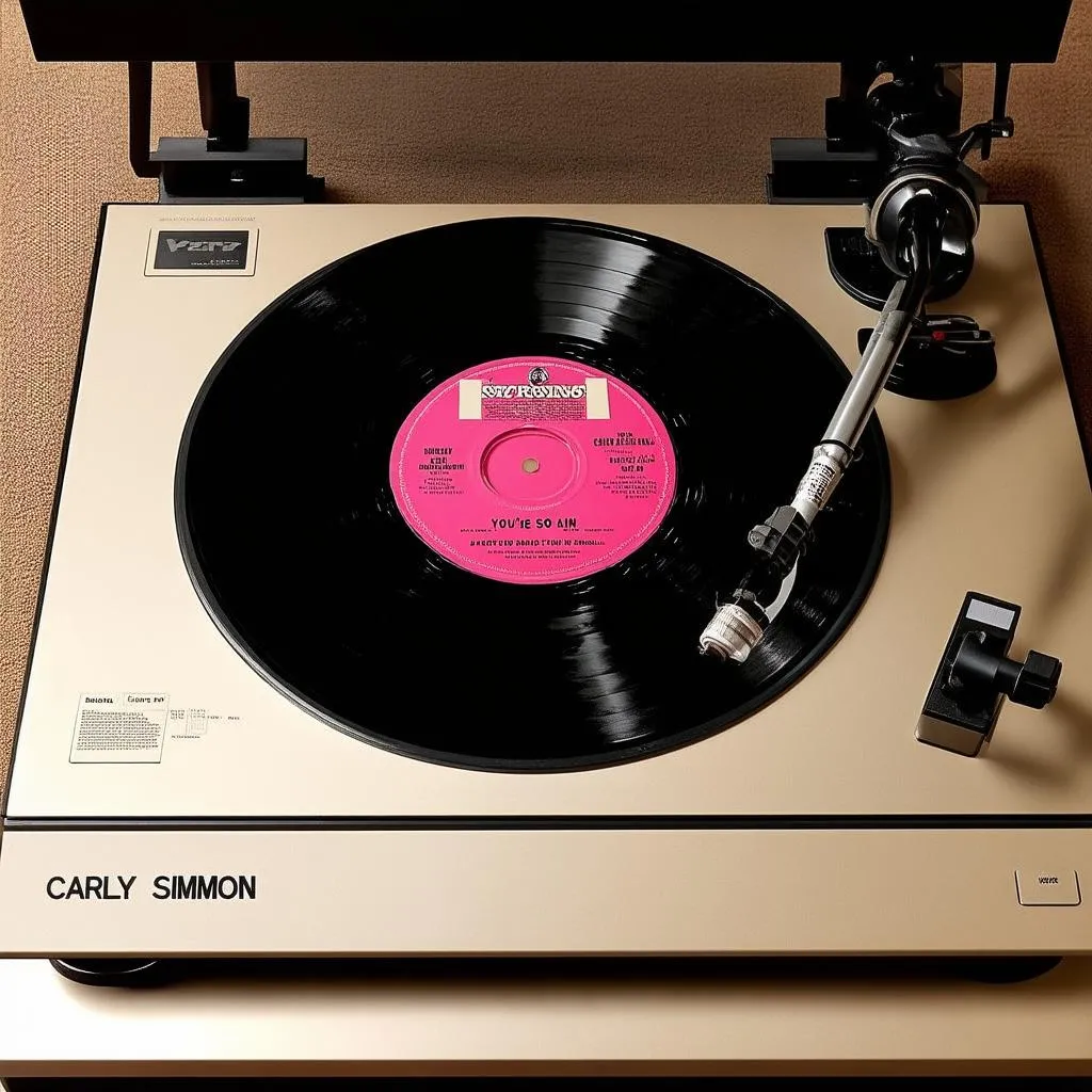 Disque vinyle de "You're So Vain" de Carly Simon.