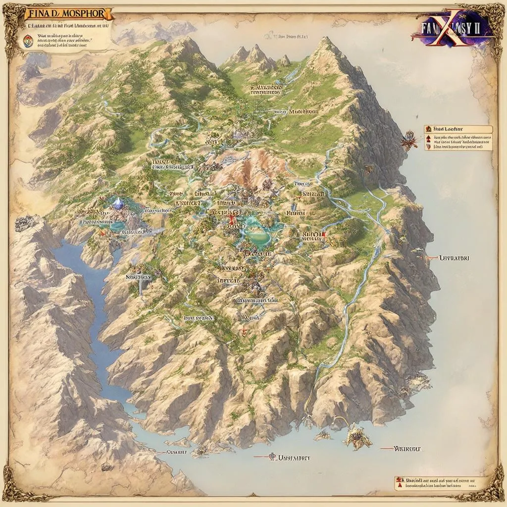 Carte détaillée du Col du Mosphor dans Final Fantasy XII