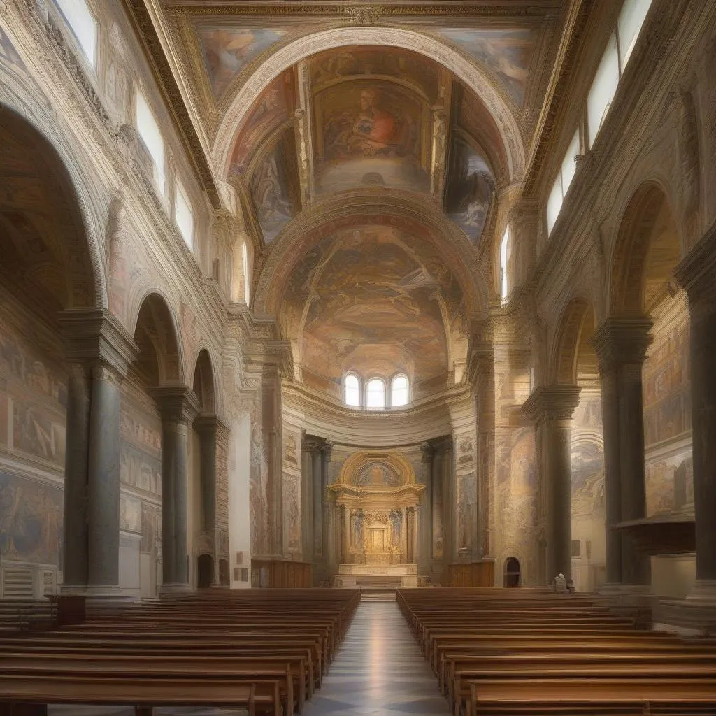 Intérieur de l'église Santissima Annunziata de Florence