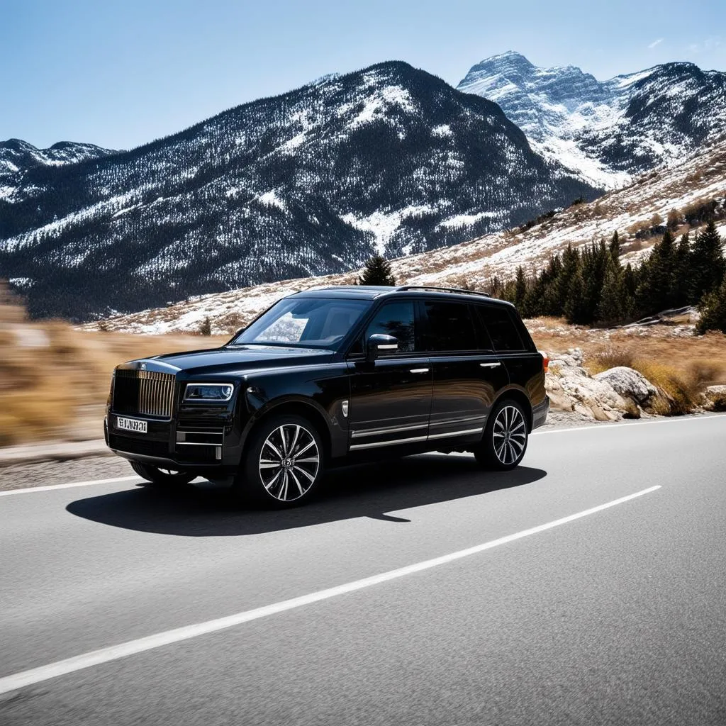 SUV de luxe sur route de montagne