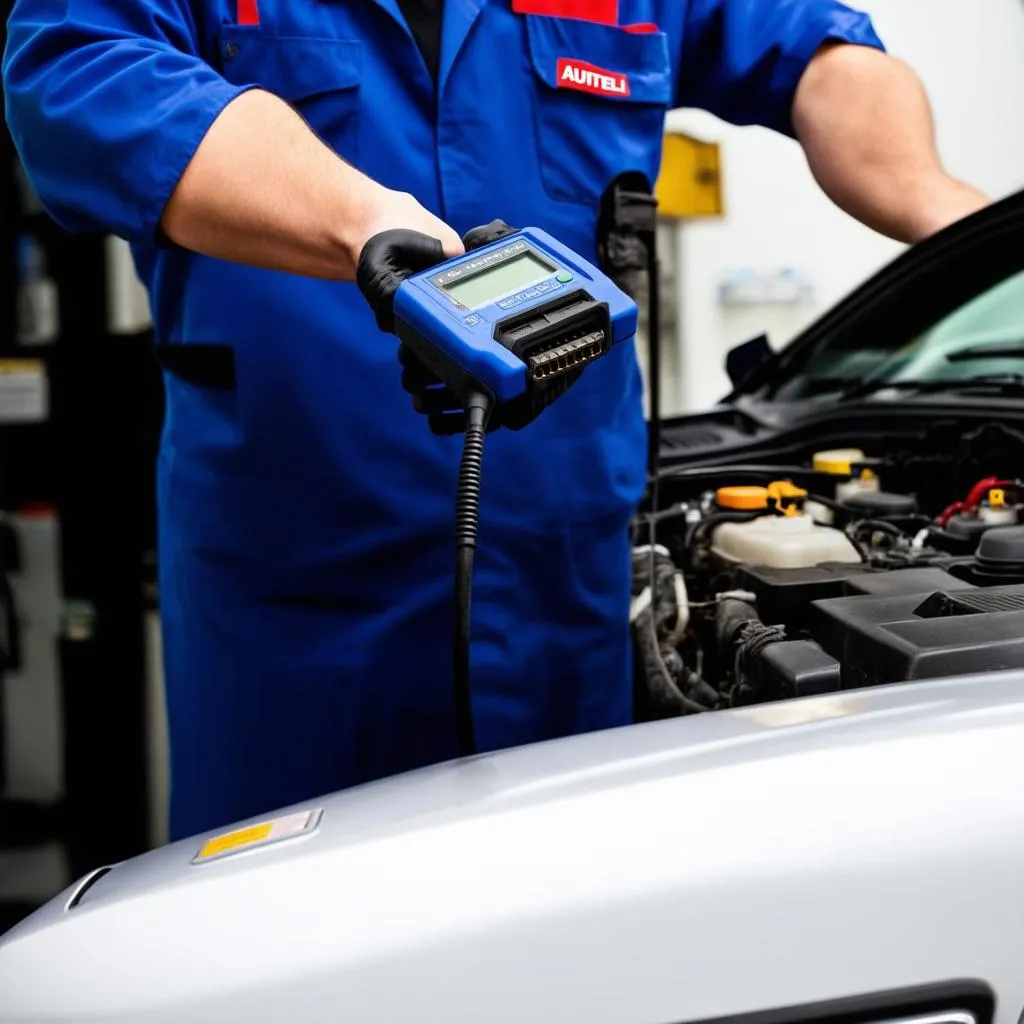 Mechanic Reading OBD II Codes