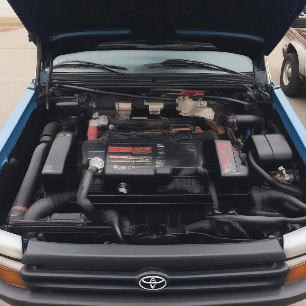 Compartiment moteur d'un Toyota Pickup de 1993