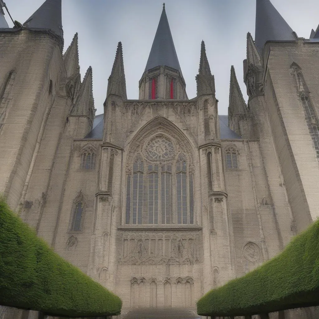 Façade de l'abbaye Saint-Corentin