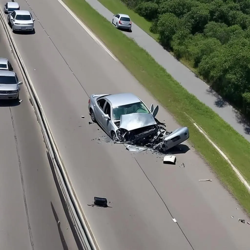 Accident de voiture sur une route de Floride