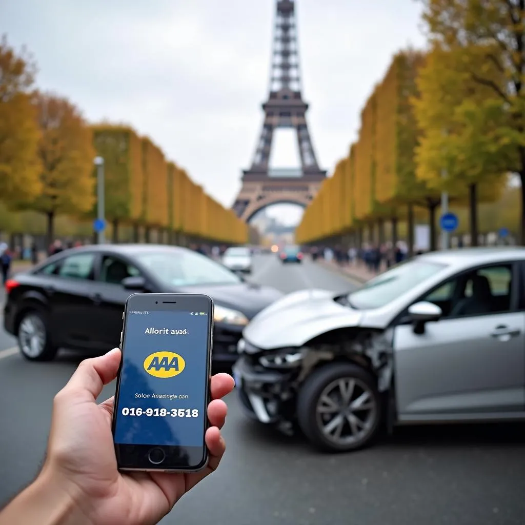 Accident de voiture à Paris et appel à l'assurance AAA