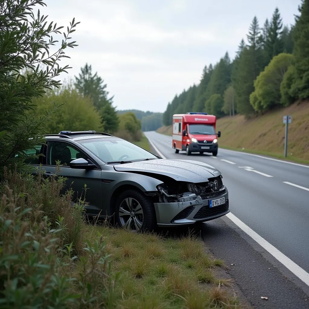 Accident de voiture sur la route de Beaumont-lès-Autels