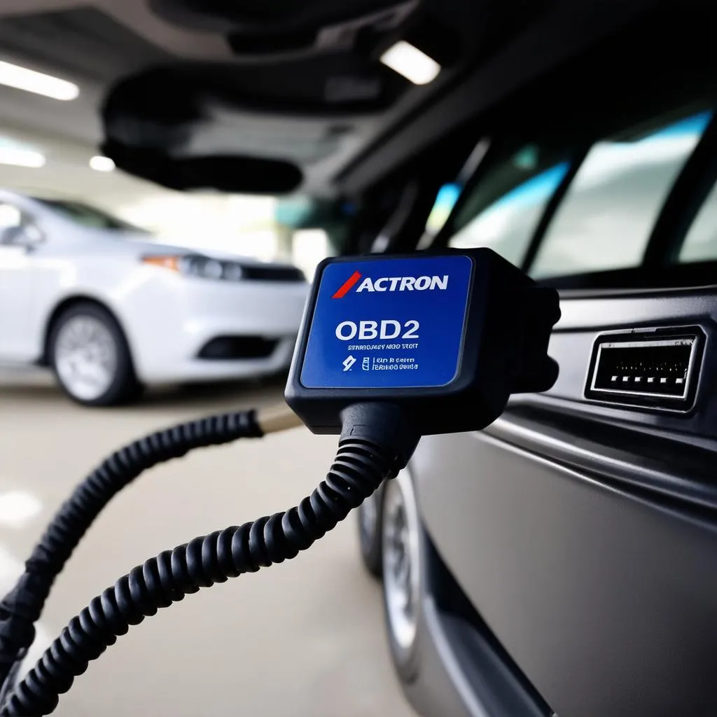 Scanner Actron OBD2 branché sur une voiture