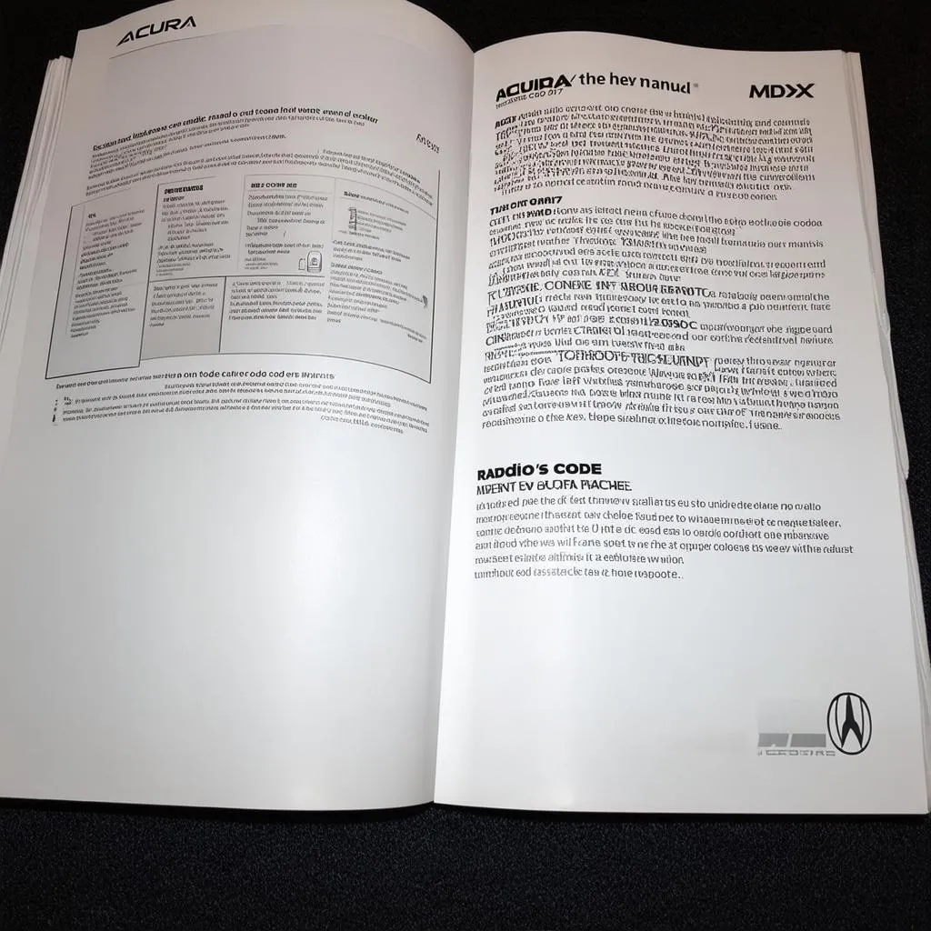 Acura MDX Radio Code Manual