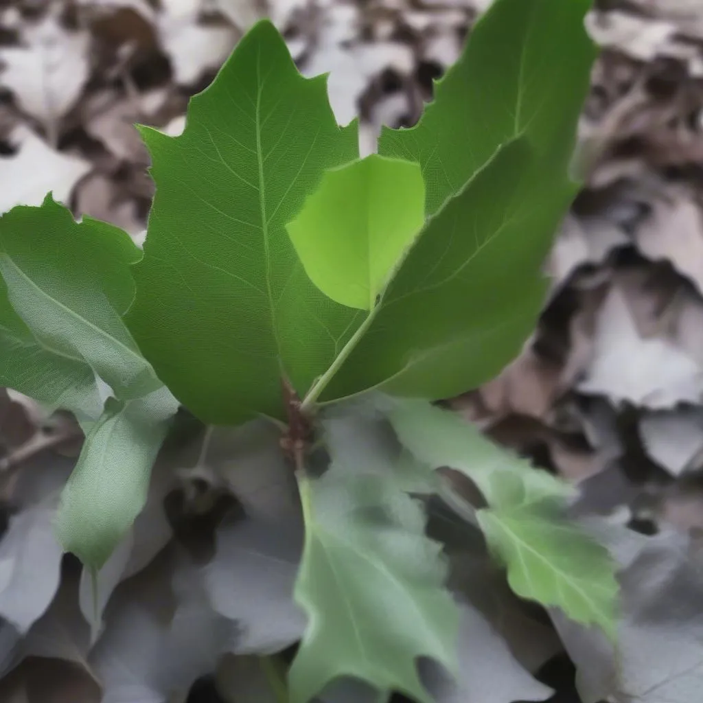 Plantes aériennes avec des feuilles sèches