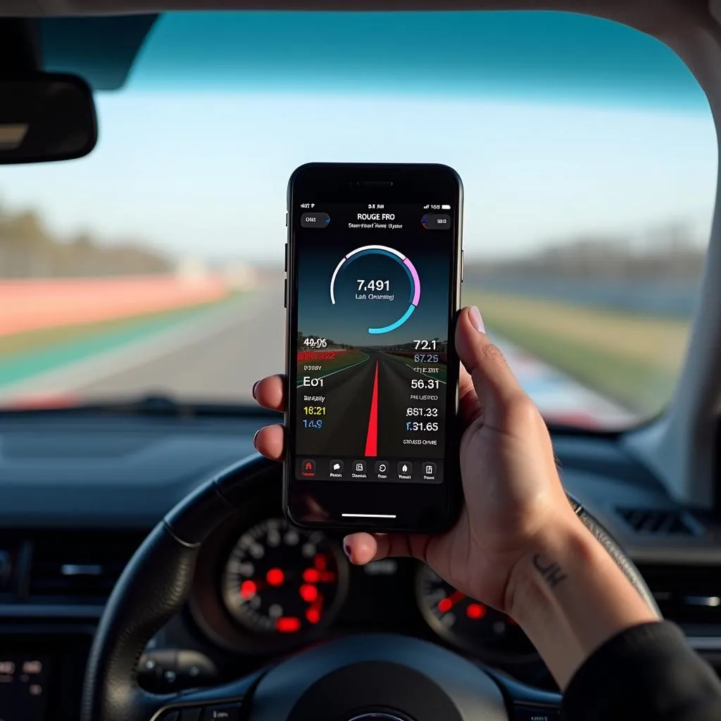 Application Torque Pro utilisée sur un circuit automobile