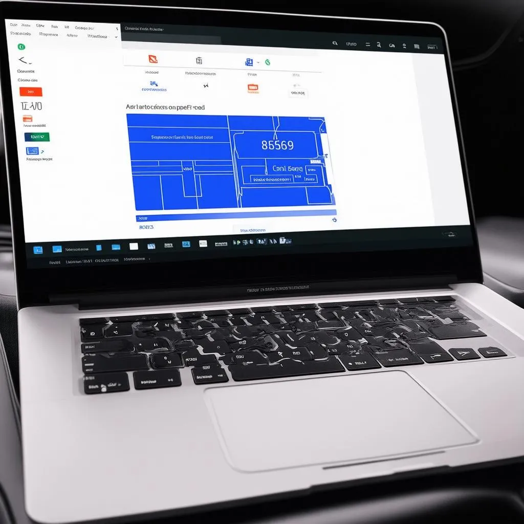 Ordinateur portable affichant un logiciel de diagnostic