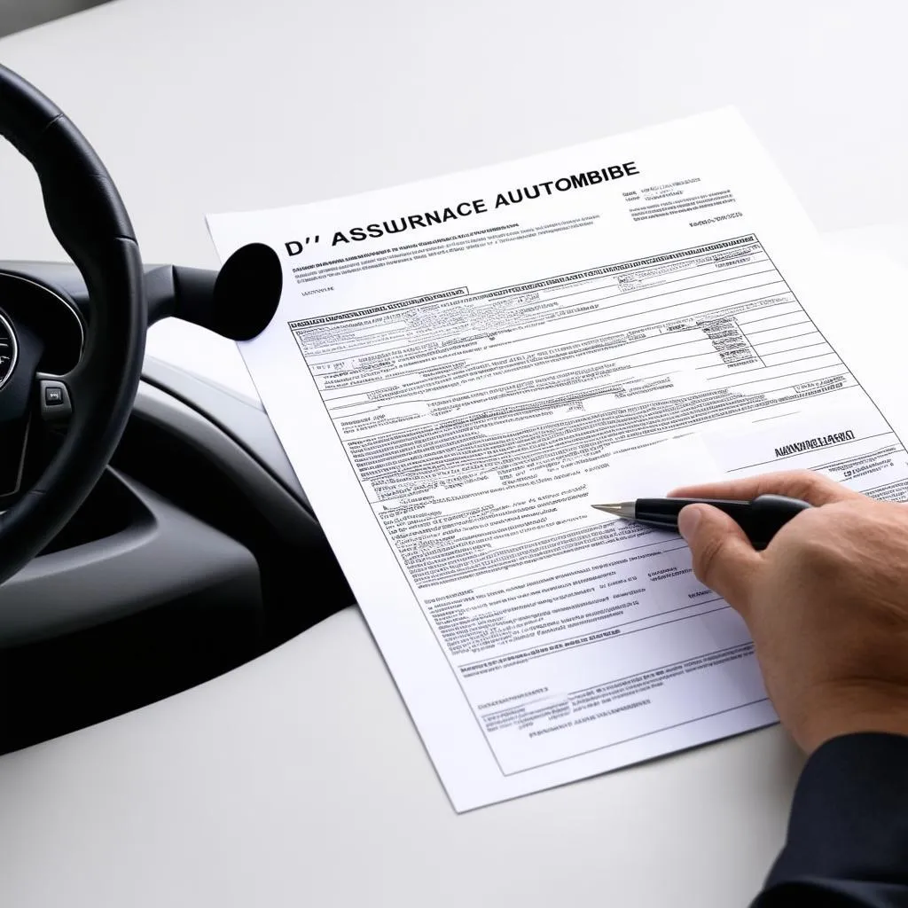 Documents d'assurance automobile