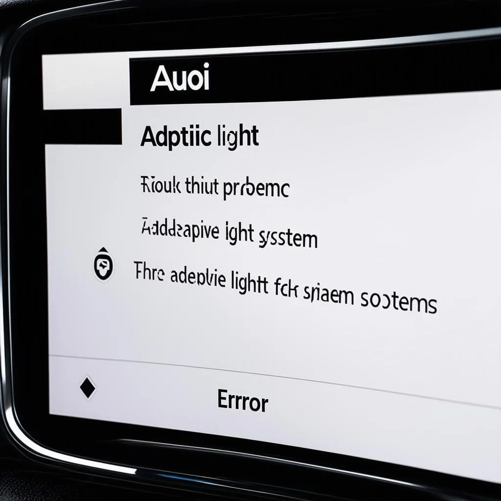 Audi adaptive light system error message