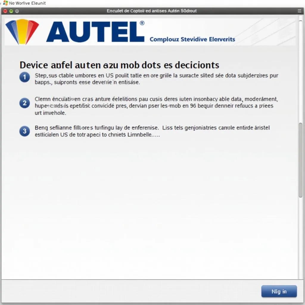 Activation Autel - Interface du logiciel