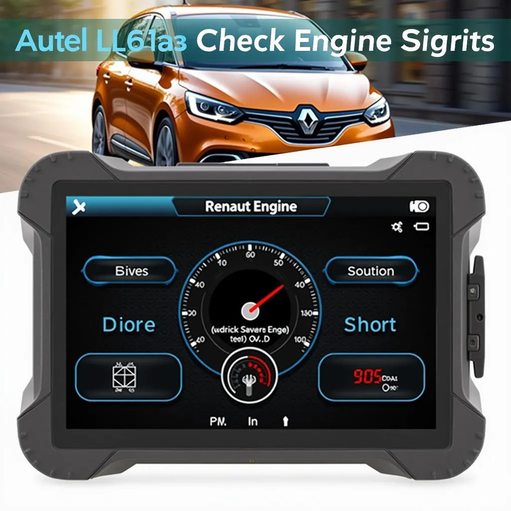 Logiciel Autel AL619 affichant le voyant Check Engine d'une Renault Scenic