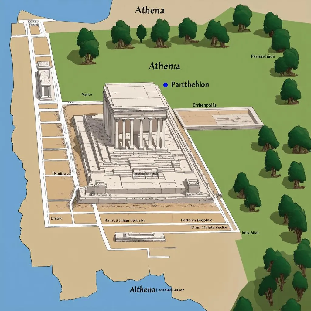 Plan de l'autel d'Athéna Acropole