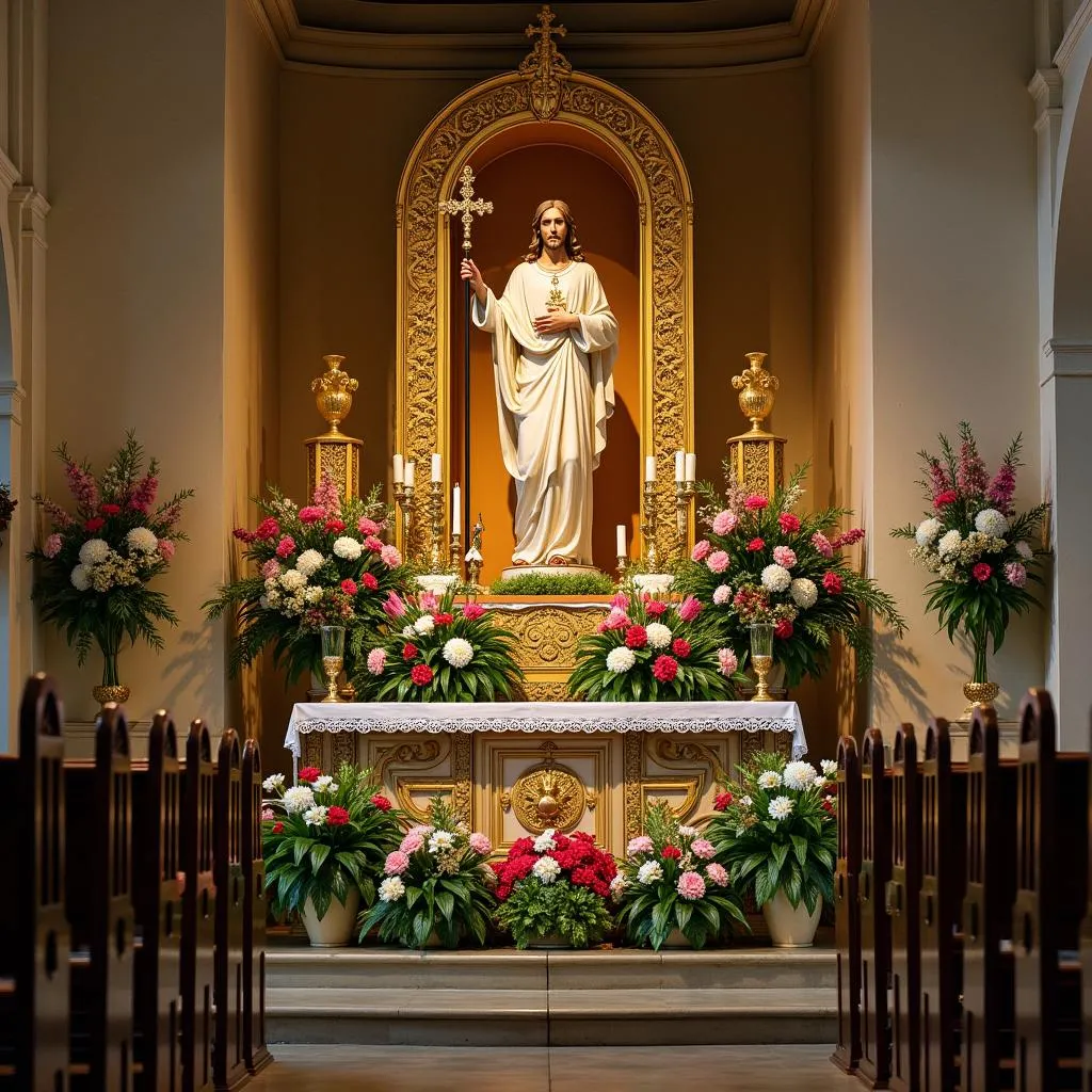 Autel du Bon Berger dans une église à Lyon