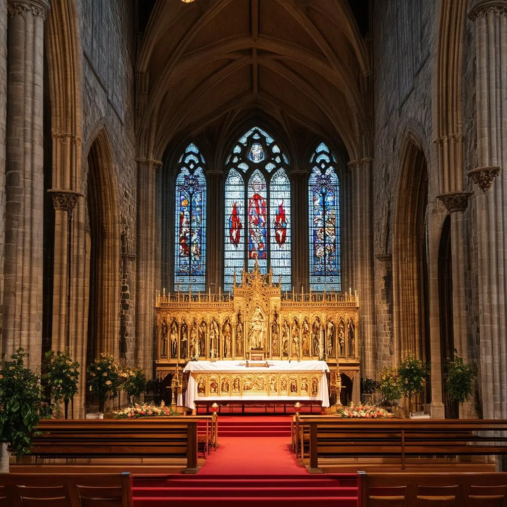 Autel majestueux dans la cathédrale Saint-Malo