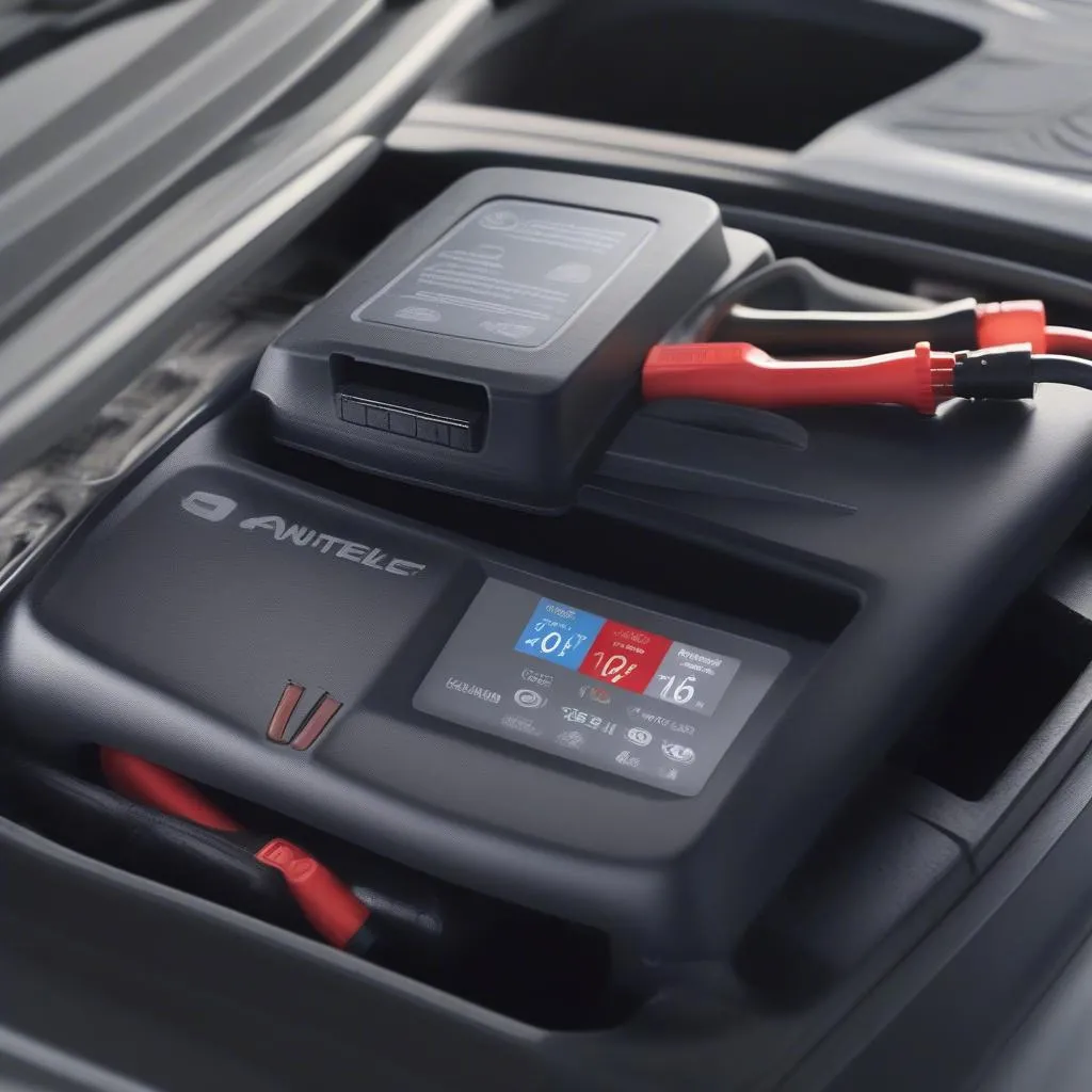 Autel Charger connected to a car battery