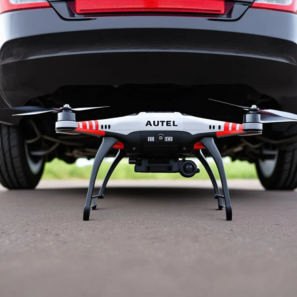 Autel Drone Inspecting Car