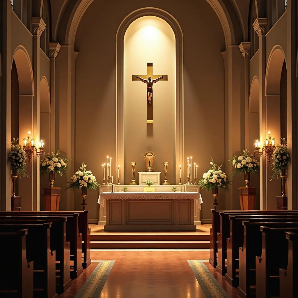 Autel illuminé dans une église