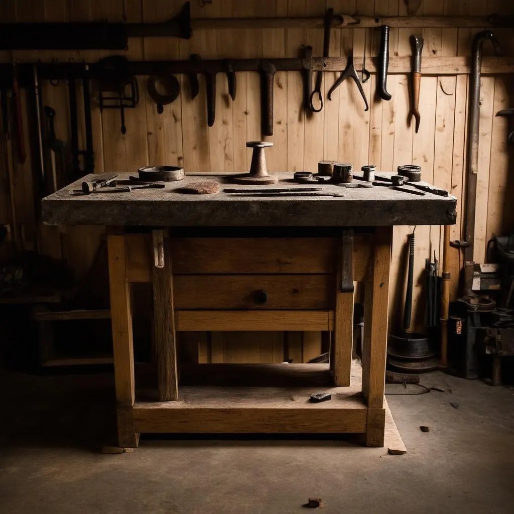 Autel en bois dans un atelier