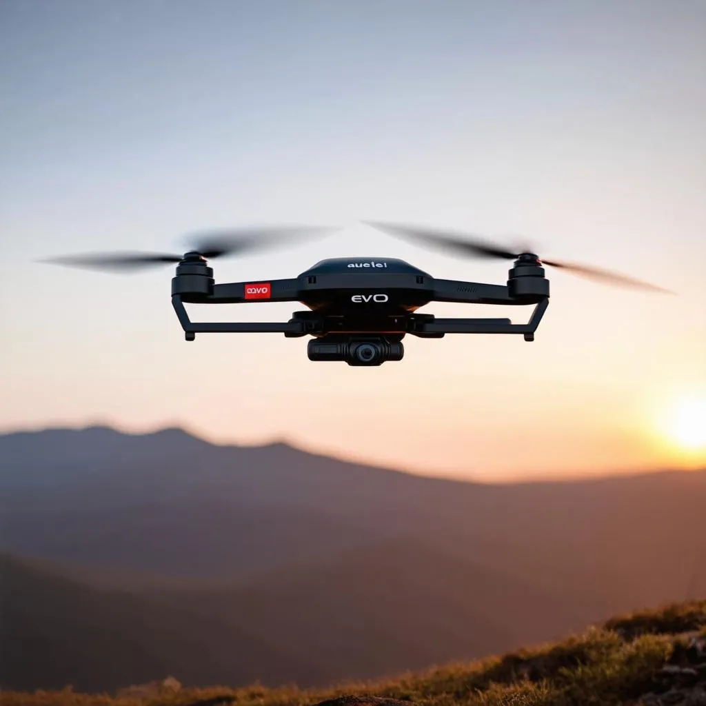 Drone Autel Evo survolant une montagne