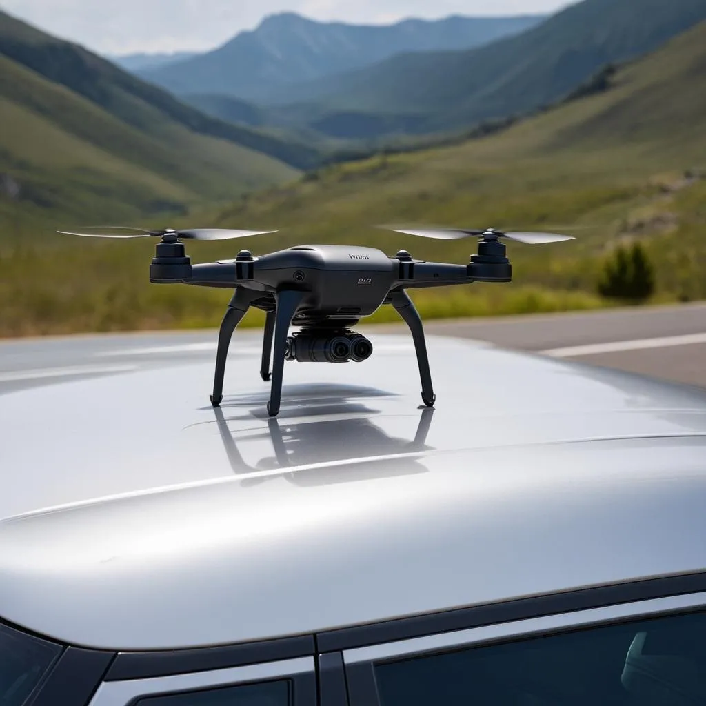 Autel Evo Nano drone landing on car roof