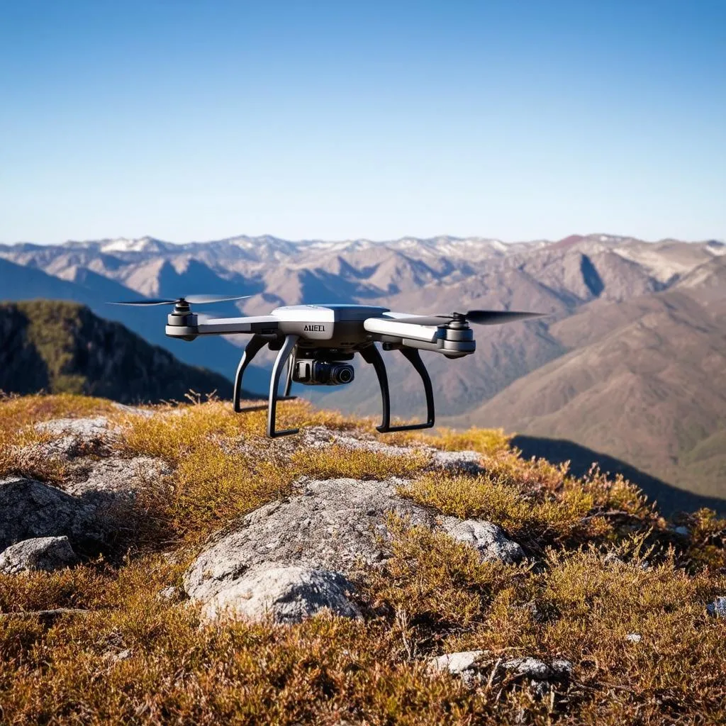 Vue aérienne d'un paysage montagneux prise par un drone Autel Evo Nano Plus