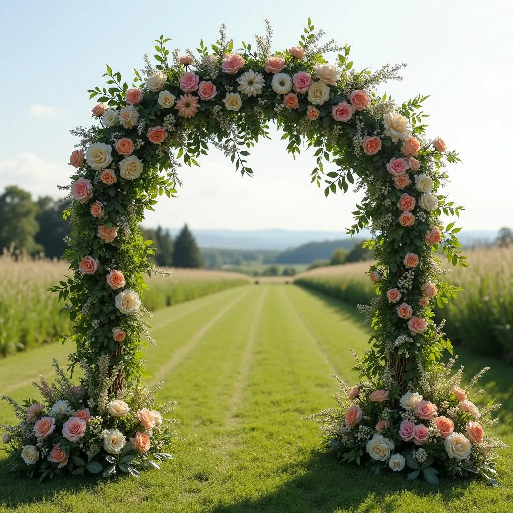 Autel de mariage laïque champêtre