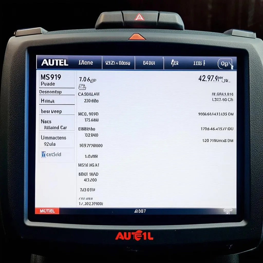 Autel MS919 Dashboard