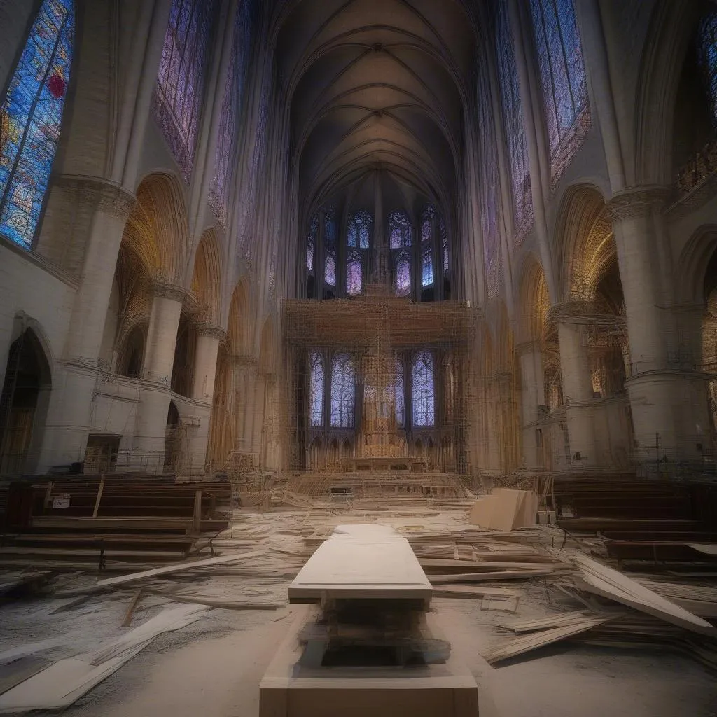 Reconstruction de l'autel de Notre-Dame