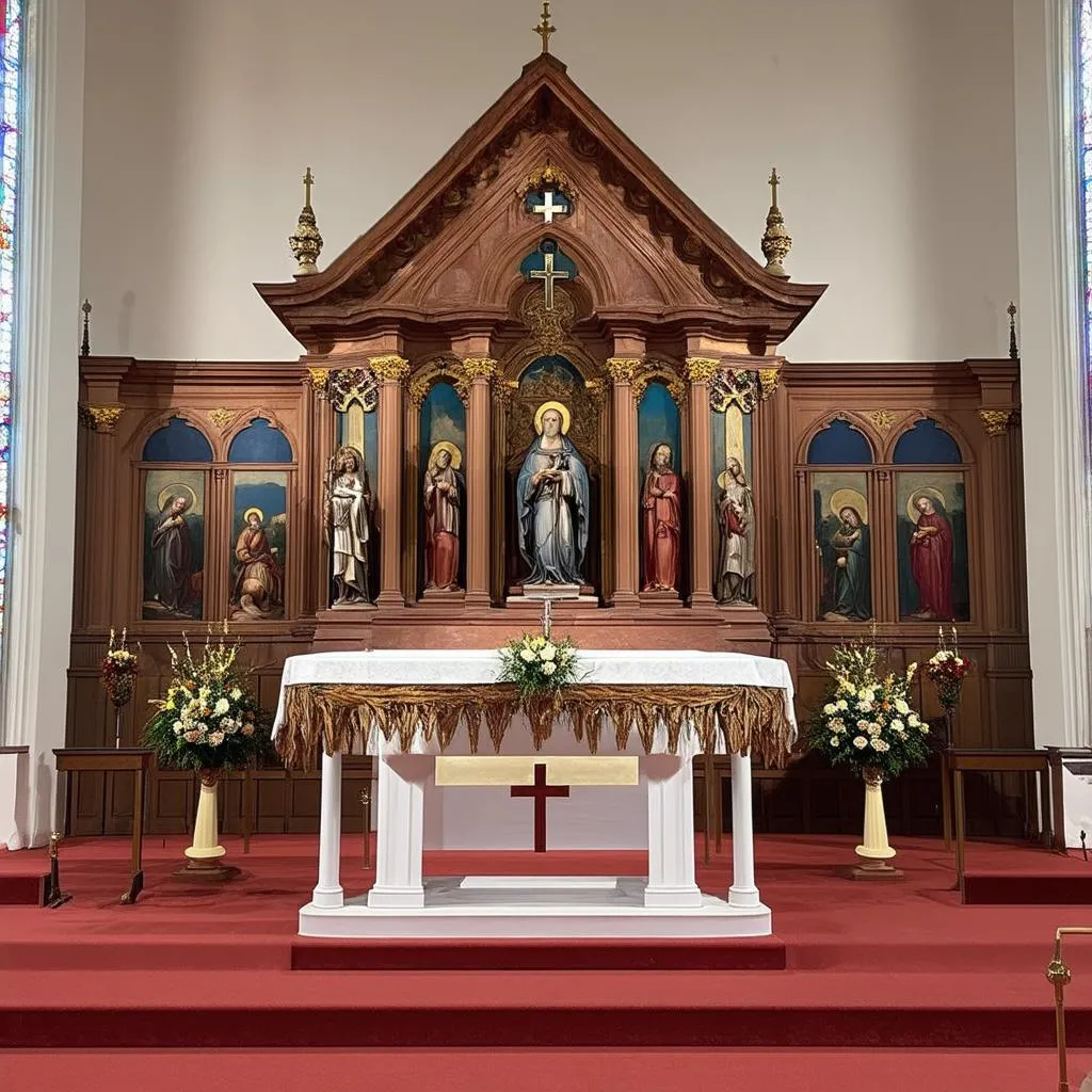 Autel et retable dans une église