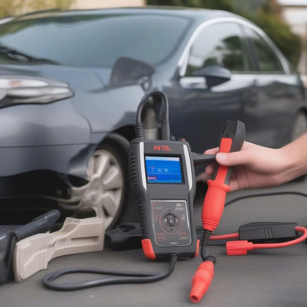 Autel Saint Victor Diagnostic Tool Used on a Car