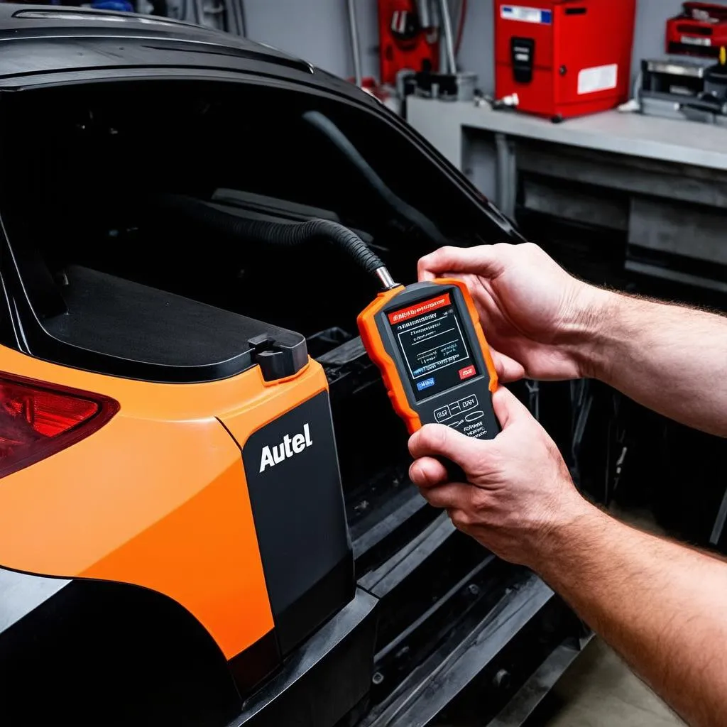 Autel Scanner connected to a car